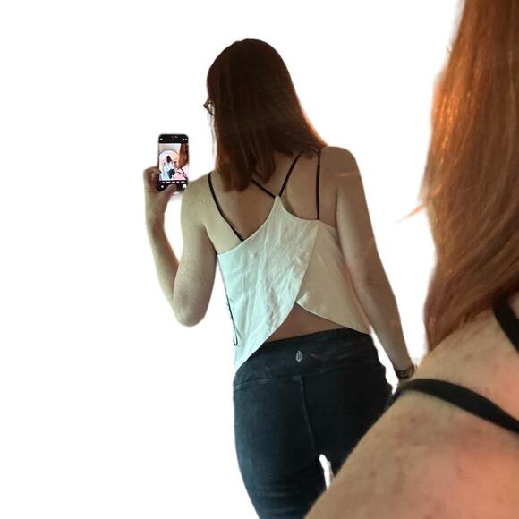 MAIYET Embellished Cotton Blend Cut Out Top Size 36 - Picture 5 of 12